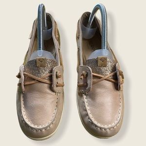 Sperry Rose Gold Coil Ivy Sparkle Boat Shoes Sz 7